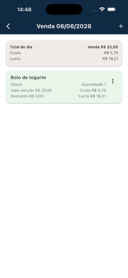 Detalhe da venda no Grm Precifica